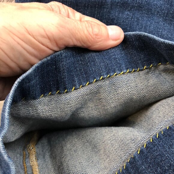 Lands End Womens Jeans Size 14 Mid Rise Bootcut Blue Denim Casual Cotton Classic - Picture 15 of 16